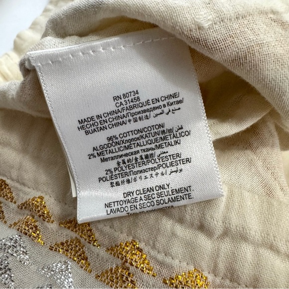 BCBGMAXAZRIA Keely Tunic Dress Long Sleeve Metallic Stripe Boho Notch Neck Sz XS - Picture 8 of 12